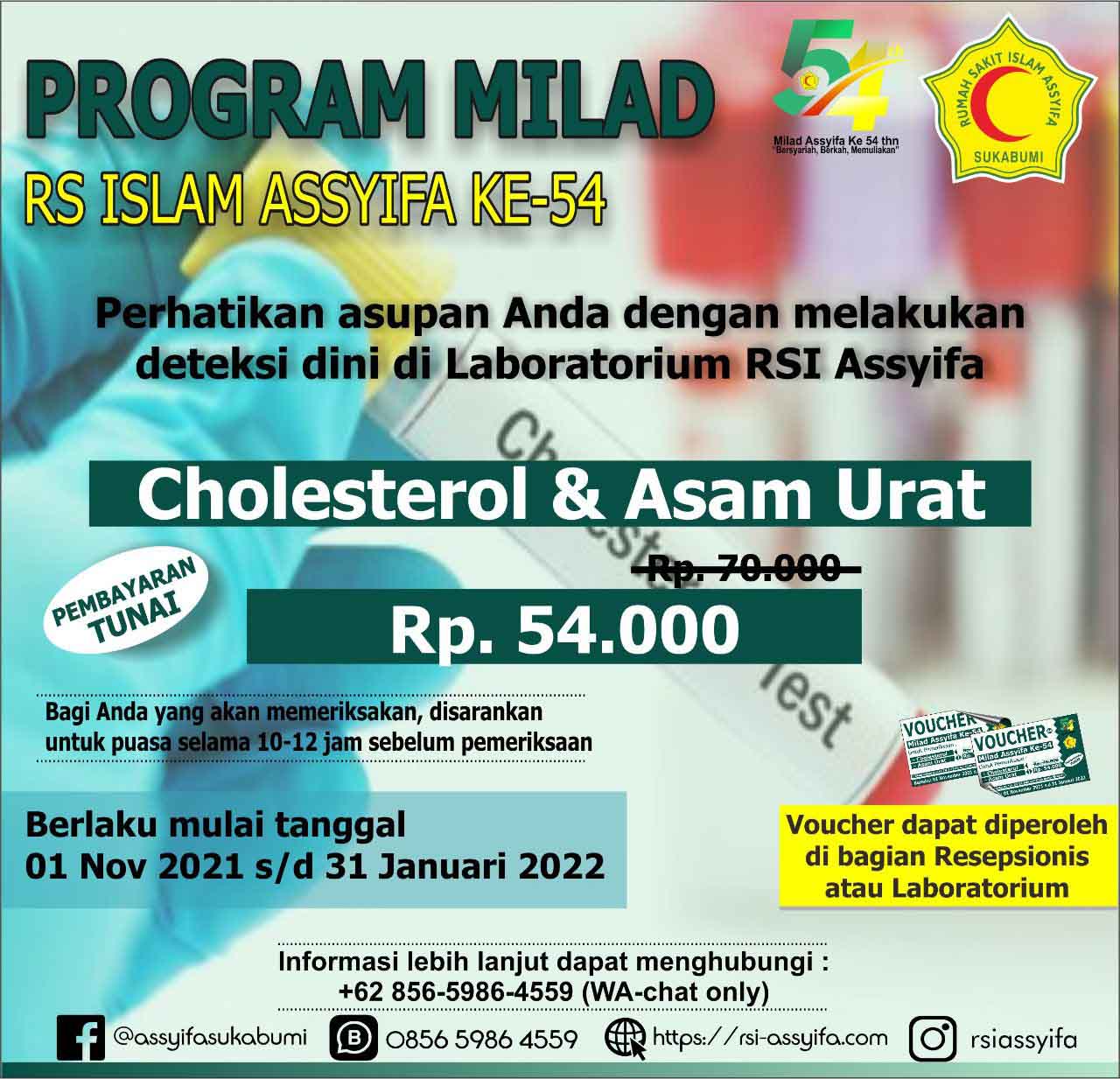 Deteksi dini cholesterol & Asam urat
