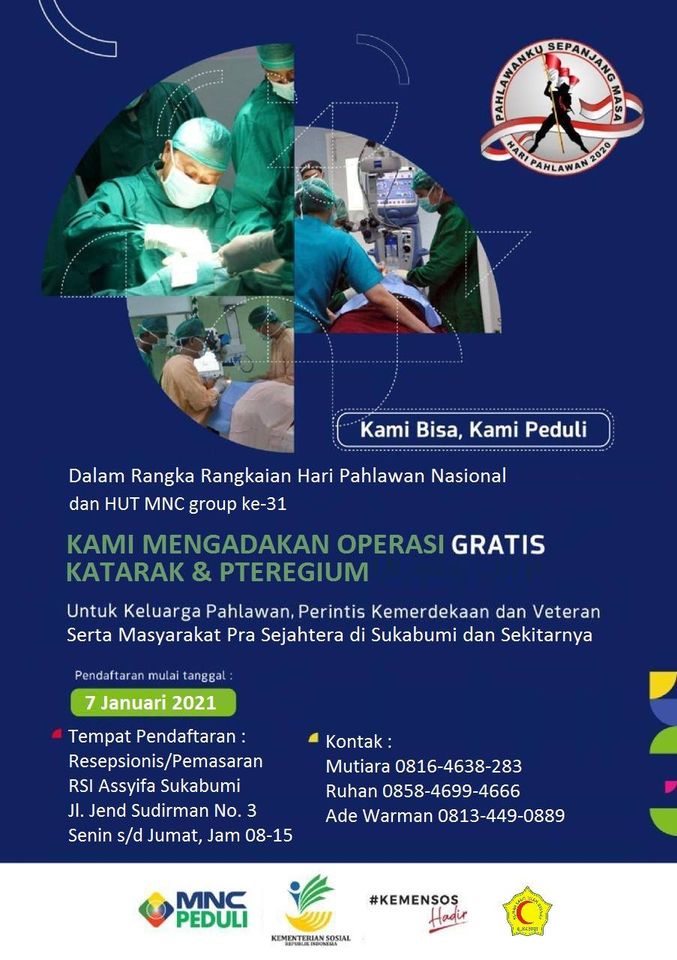 Operasi Katarak Gratis dan PTEREGIUM