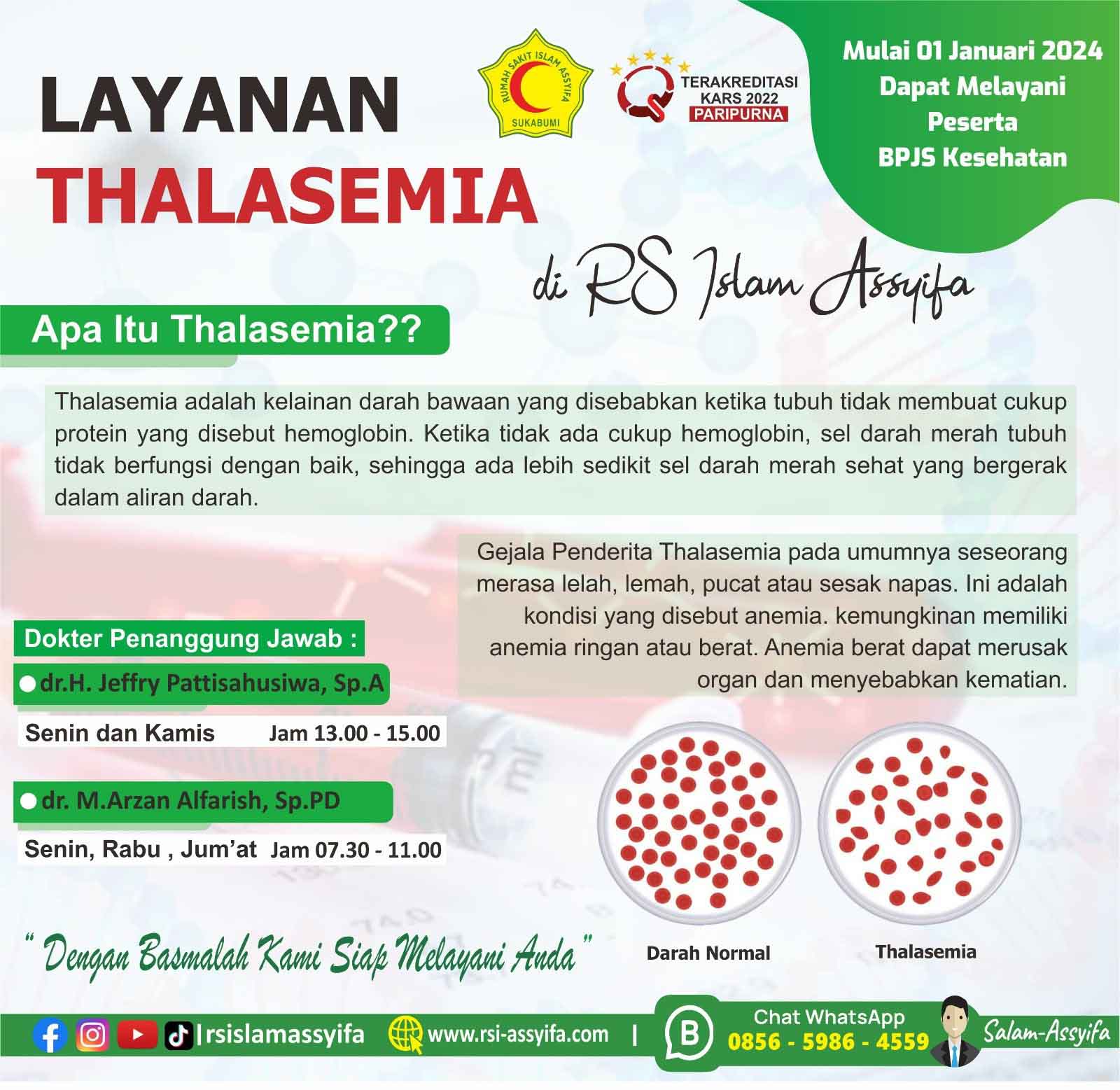 Layanan Thalasemia dapat melayani peserta BPJS