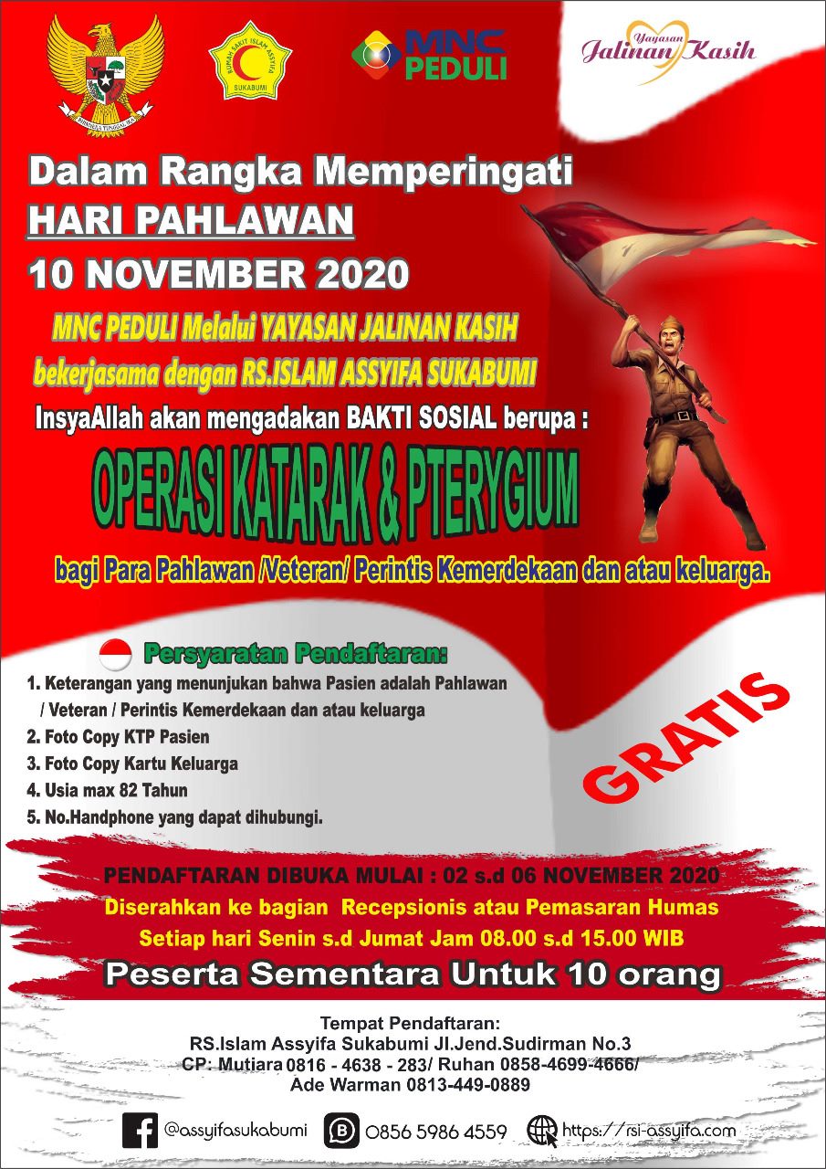 Operasi Katarak dan Pterigium Gratis